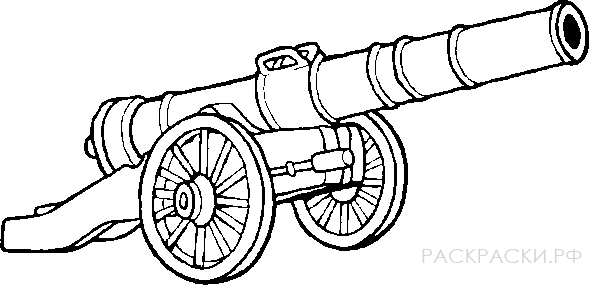 Раскраска для мальчиков Средневековая пушка