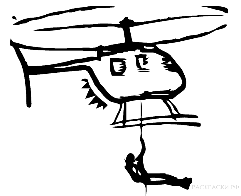 Раскраска для мальчиков Спасательный вертолёт