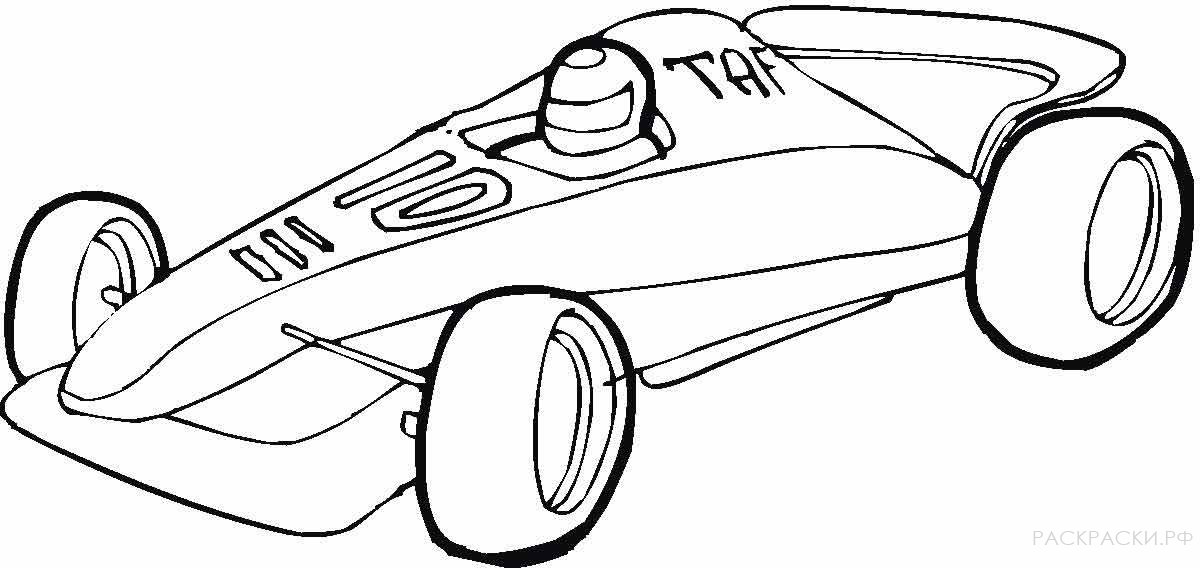 Раскраска машина Формулы 1 с пилотом
