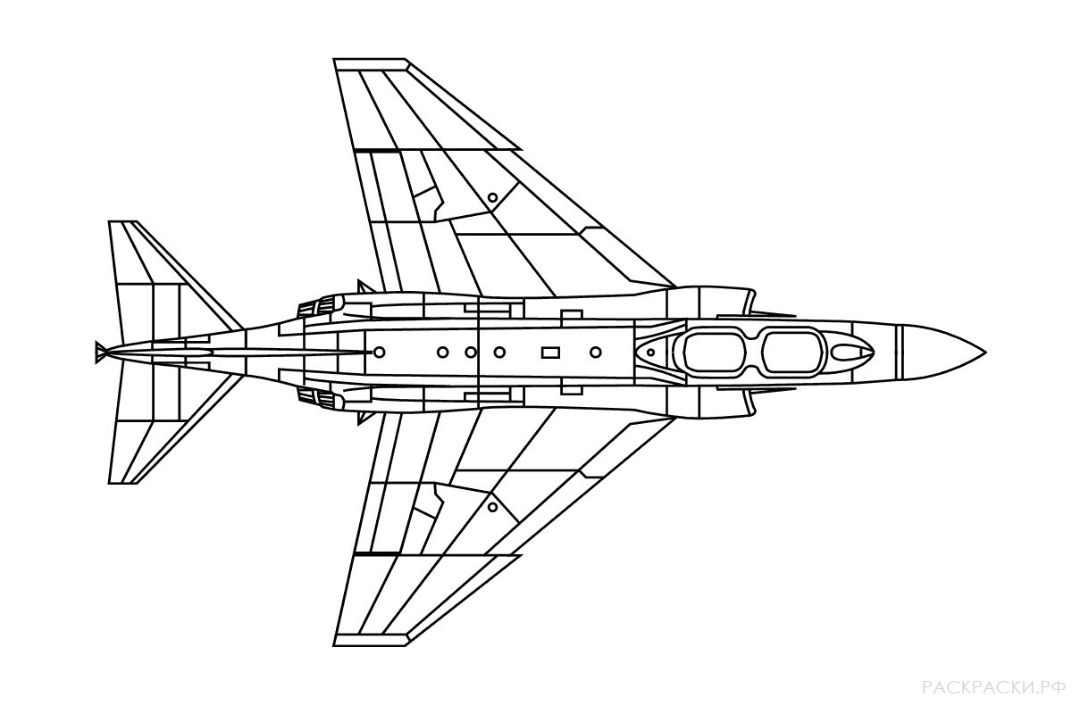 Раскраска Военный самолёт 2