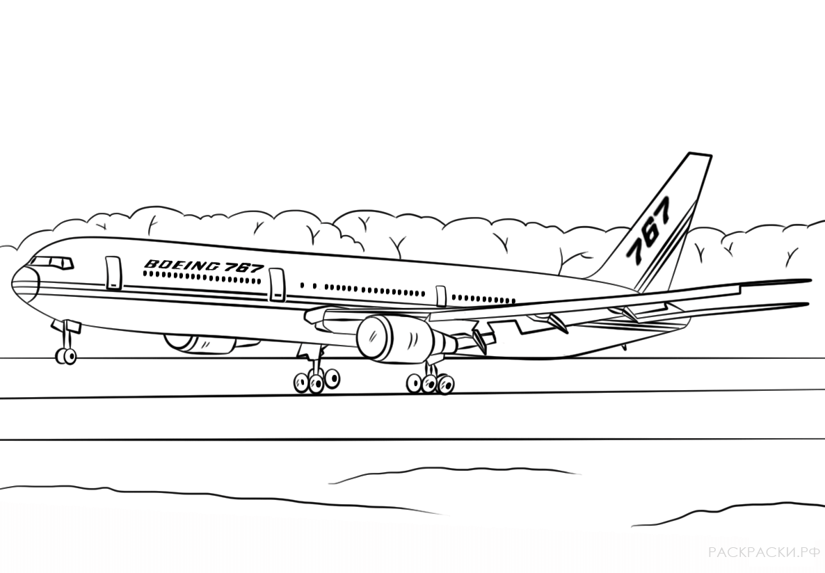 Раскраска Самолёт Boeing 767-400ER