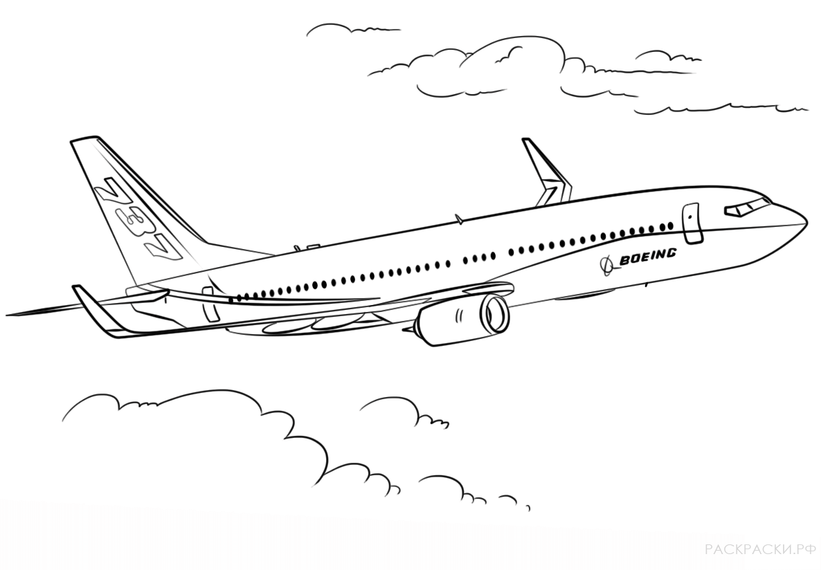 Раскраска Самолёт Boeing 737