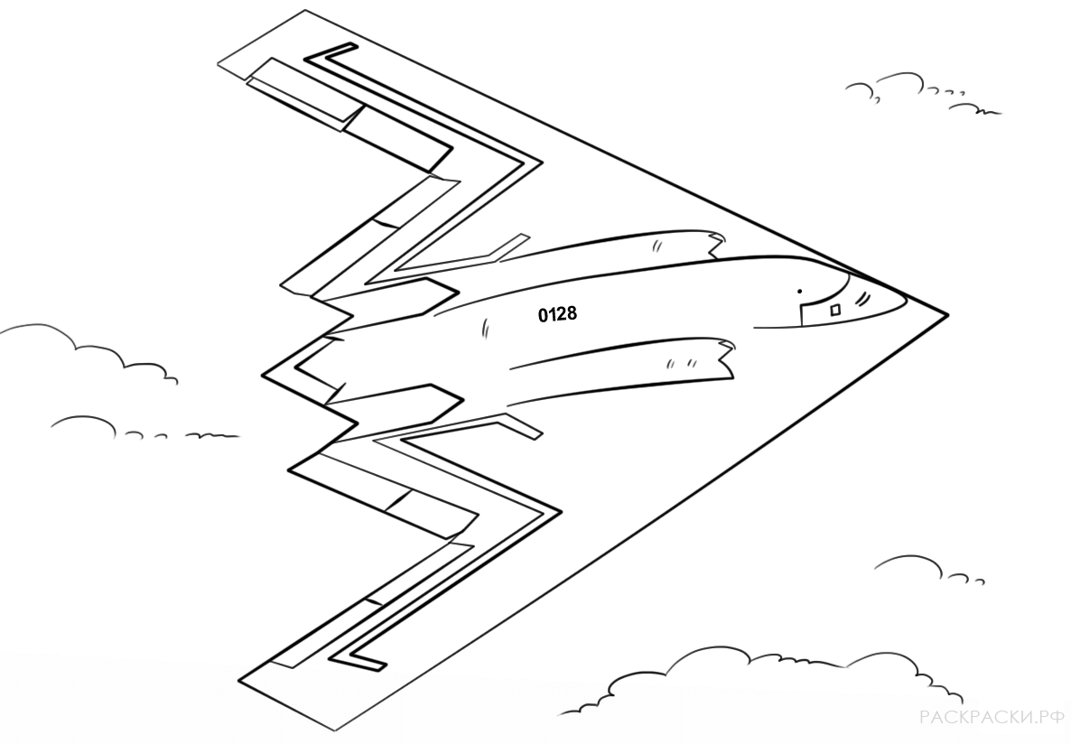 Раскраска Самолёт B-2 Stealth