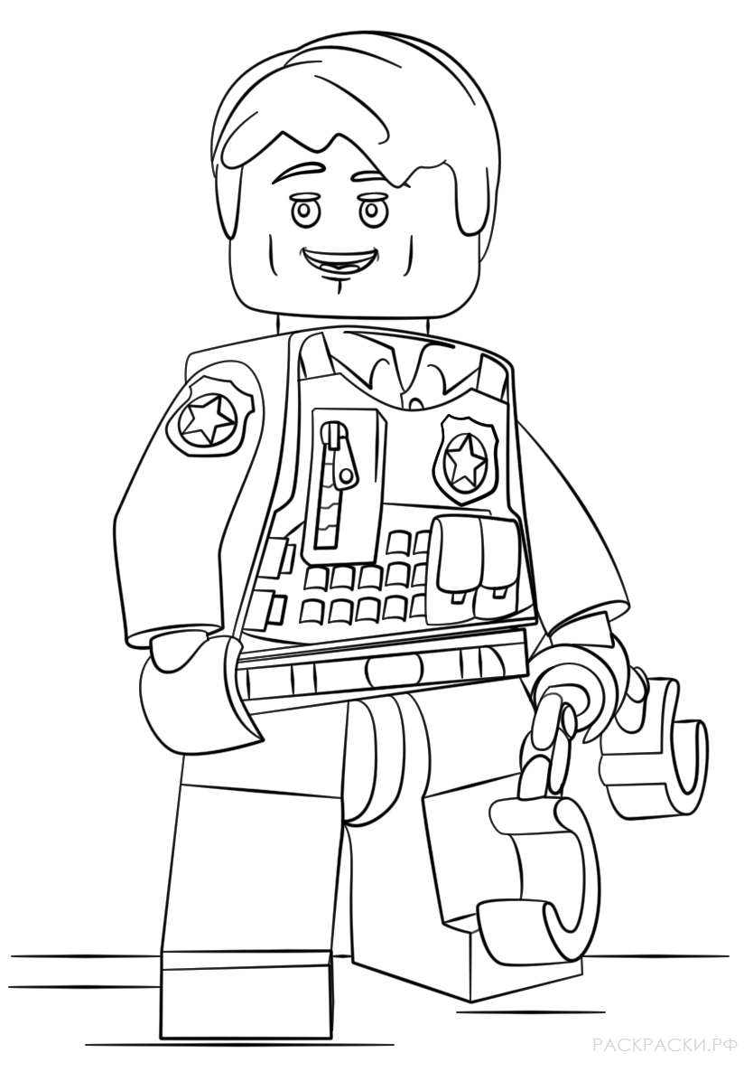 Раскраска Лего Полицейский 2