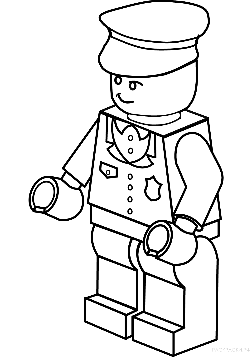 Раскраска Лего Полицейский 3