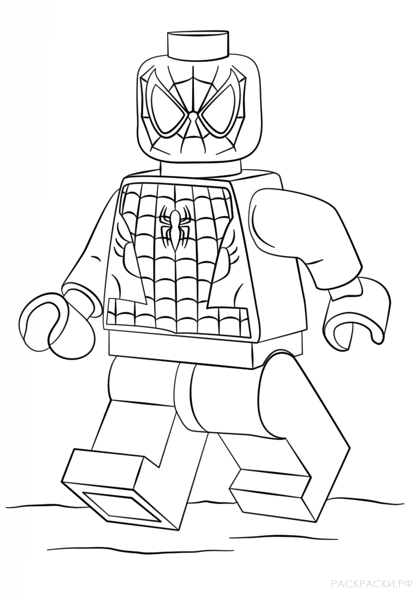 Раскраска Лего Человек-паук