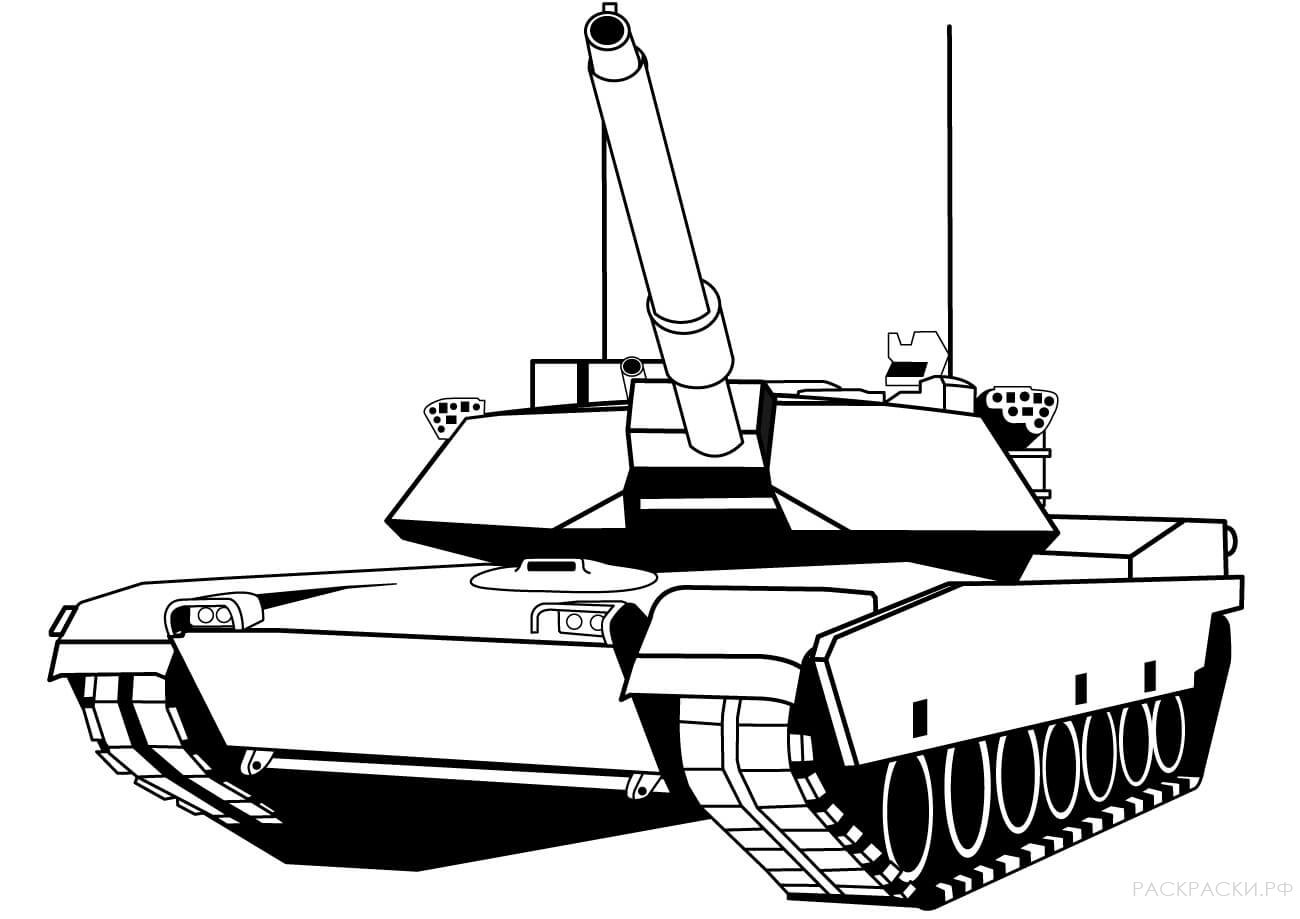 Раскраска Танк M1 Абрамс
