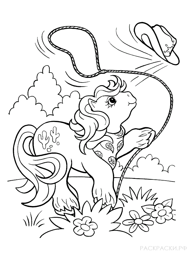Раскраска Ковбой пони