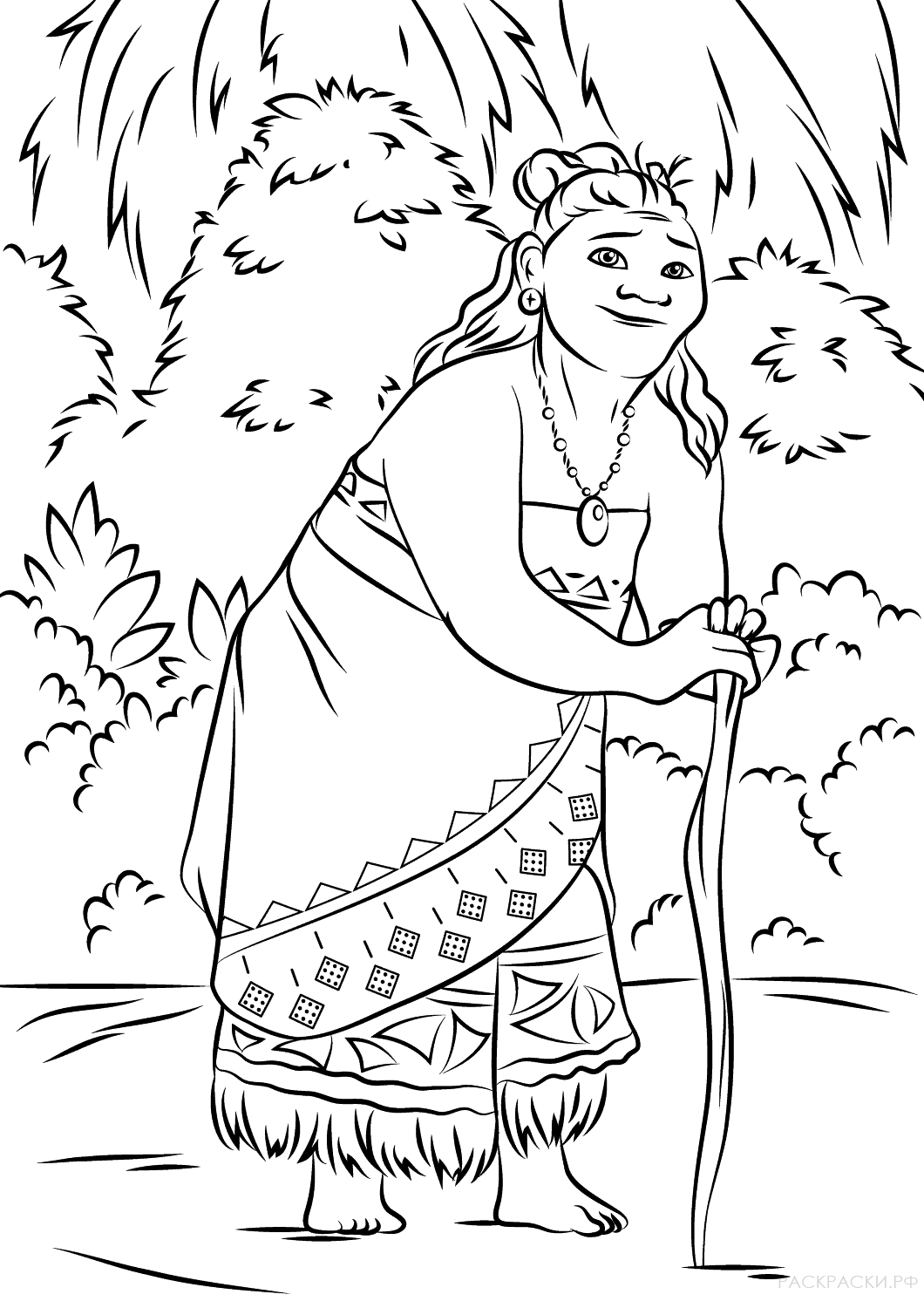 Раскраска Бабушка Тала из Моаны