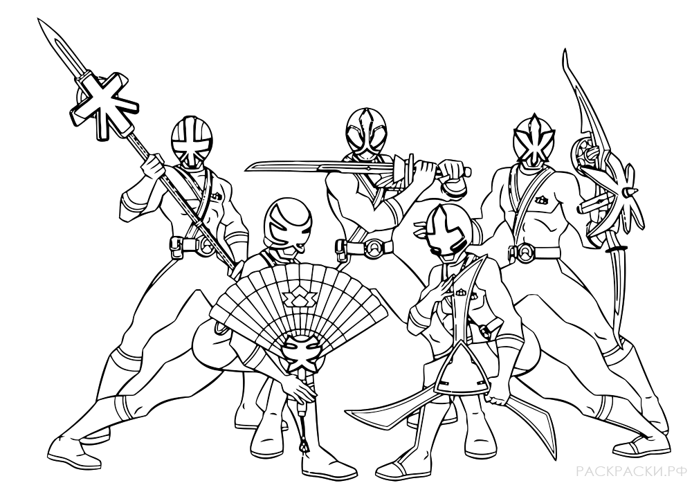 Раскраска для мальчиков Войны самураи