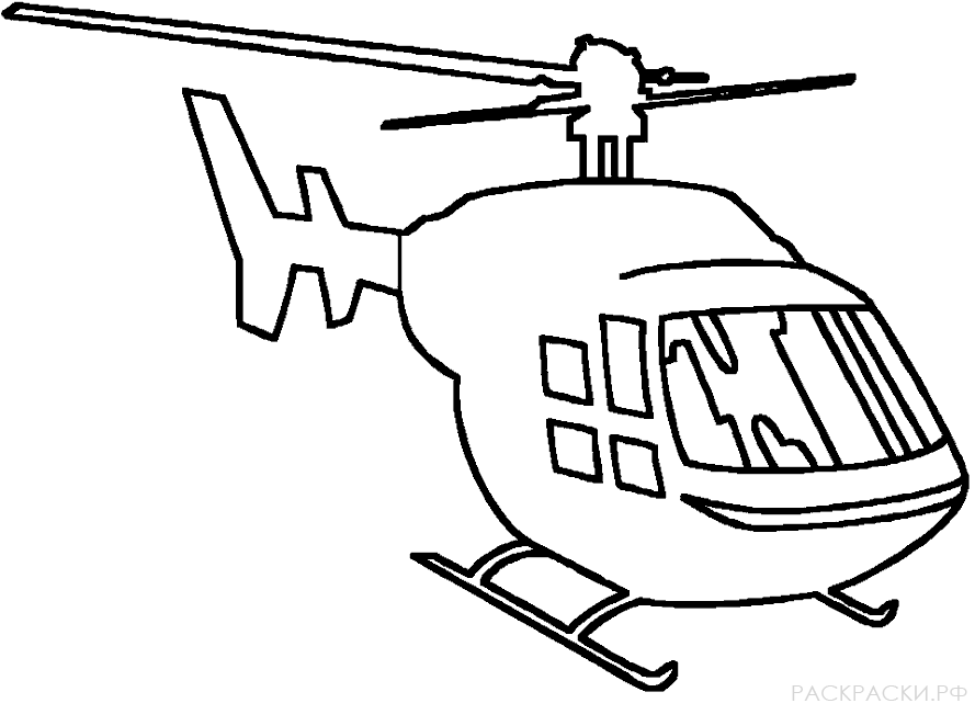 Раскраска для мальчиков Вертолёт на стоянке в аэропорту