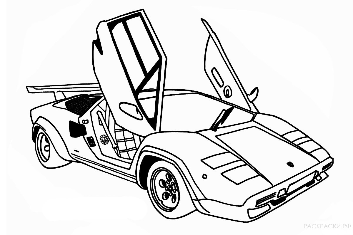Раскраска машина Lamborghini Countach
