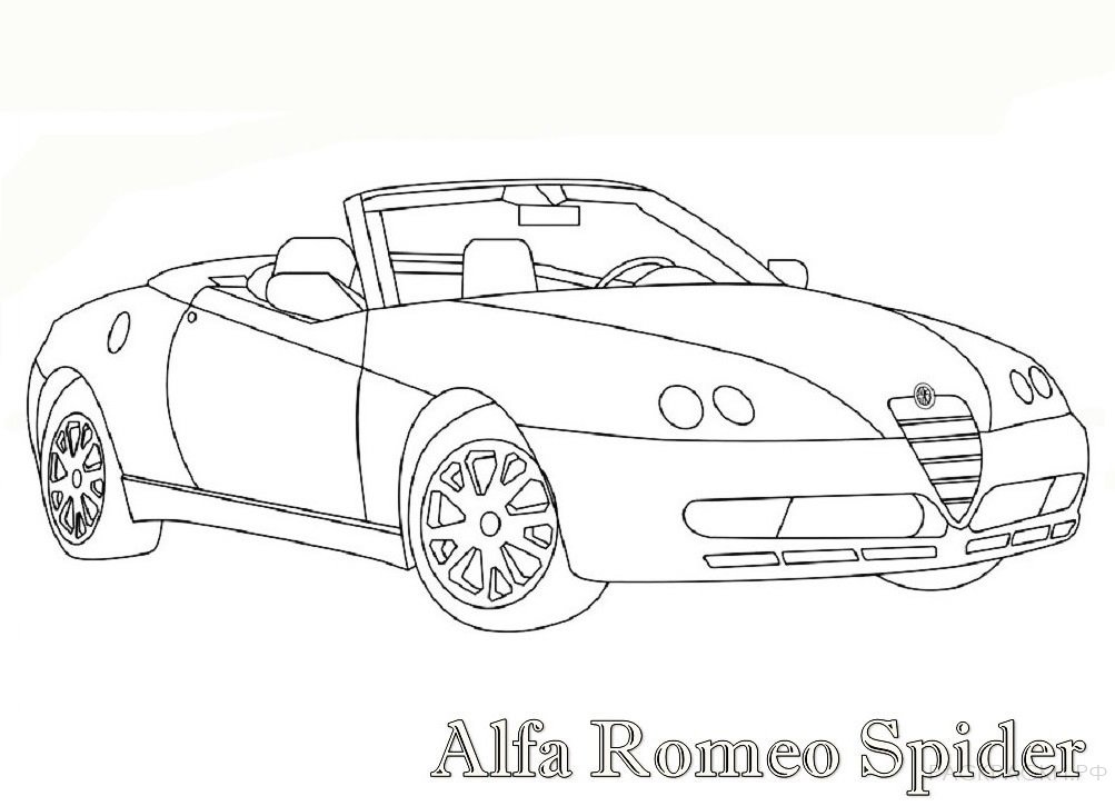 Раскраска машина Alfa Romeo Spider