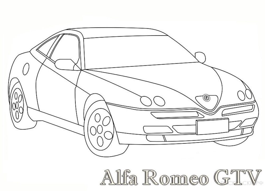 Раскраска машина Alfa Romeo GTV