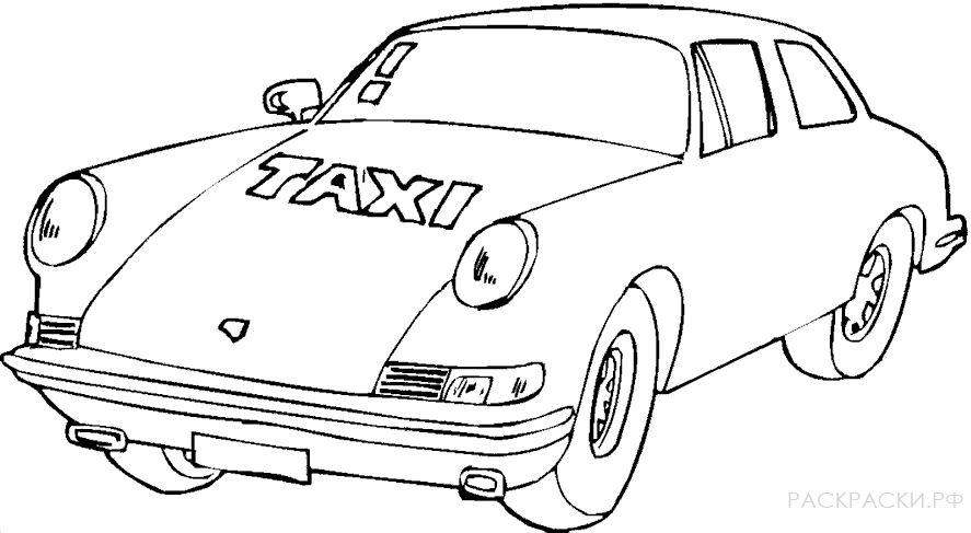 Раскраска Старая машина такси