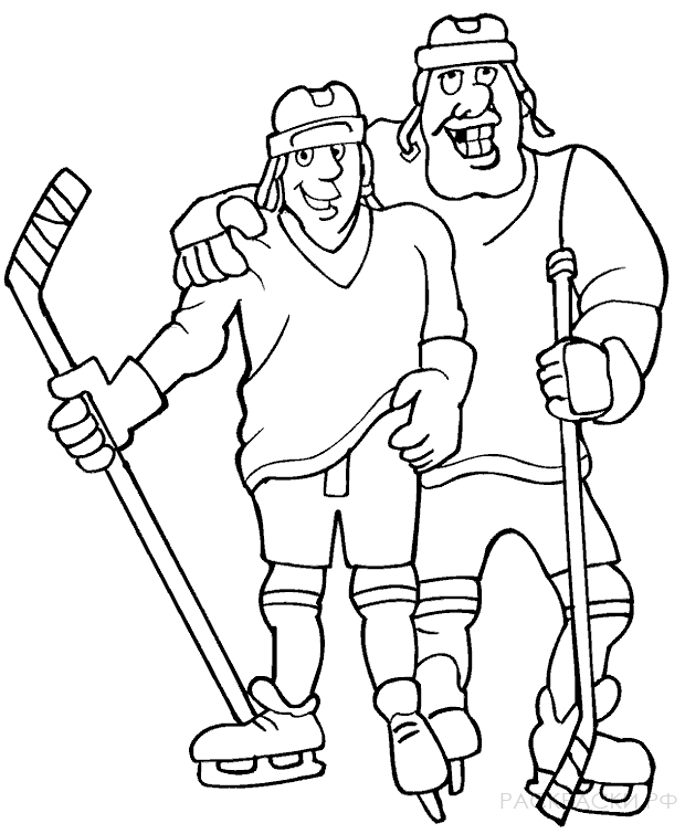 Раскраска для мальчиков Два хоккеиста
