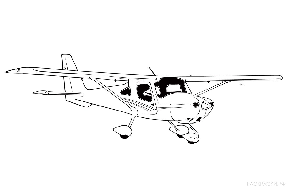 Раскраска Самолёт Cessna Skycatcher