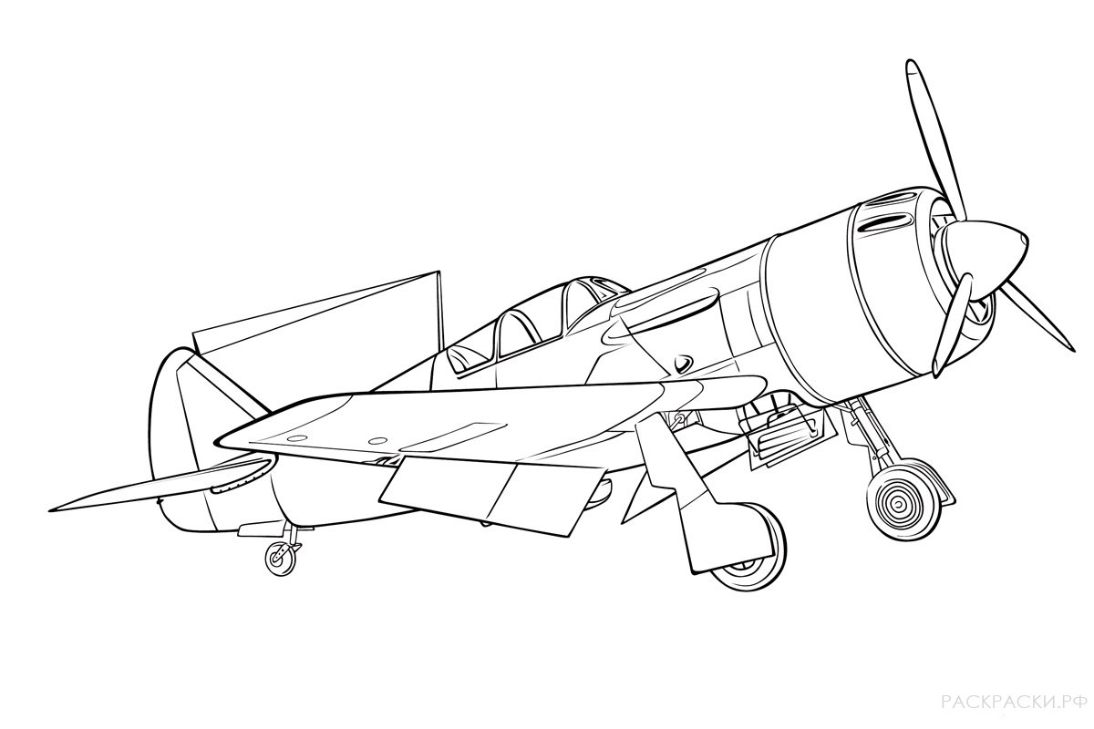Раскраска Самолёт Истребитель Ла-9