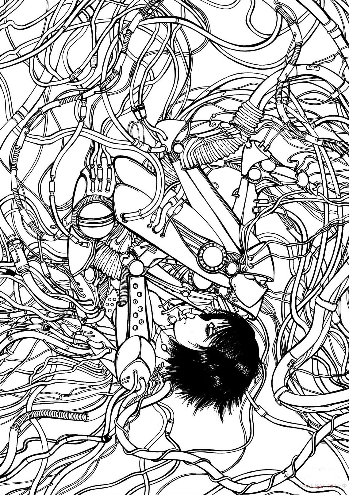 Раскраска Гали из аниме Боевой ангел