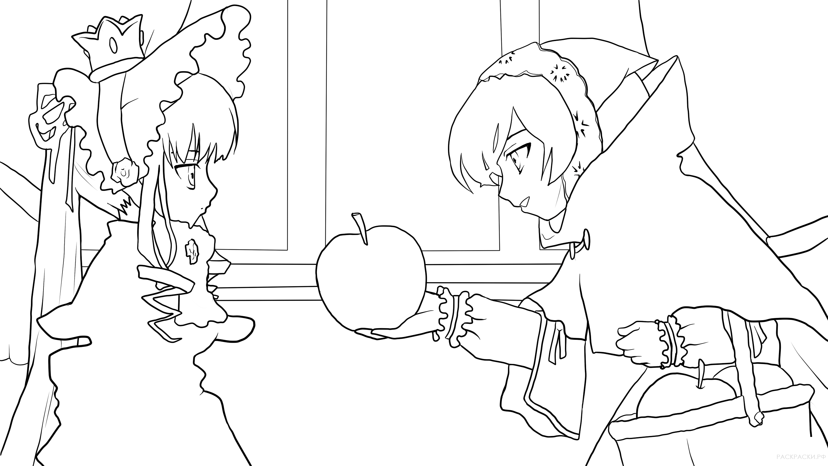 Раскраска Шинку и Суисейсеки из аниме Rozen Maiden