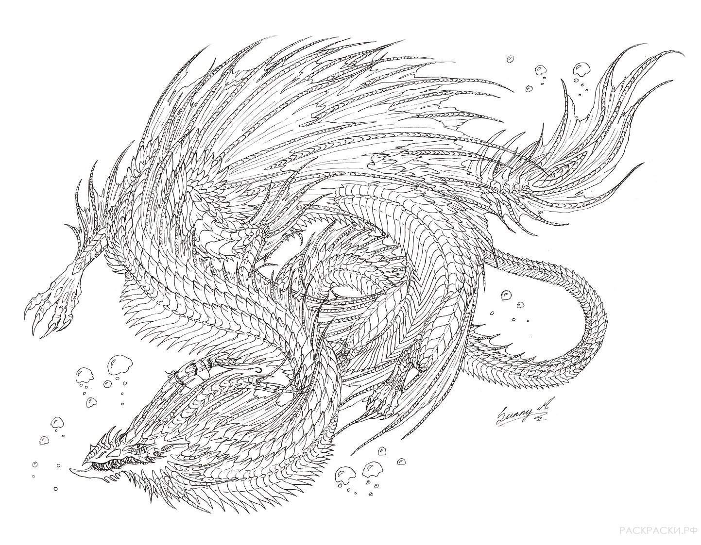 Раскраска Морской дракон