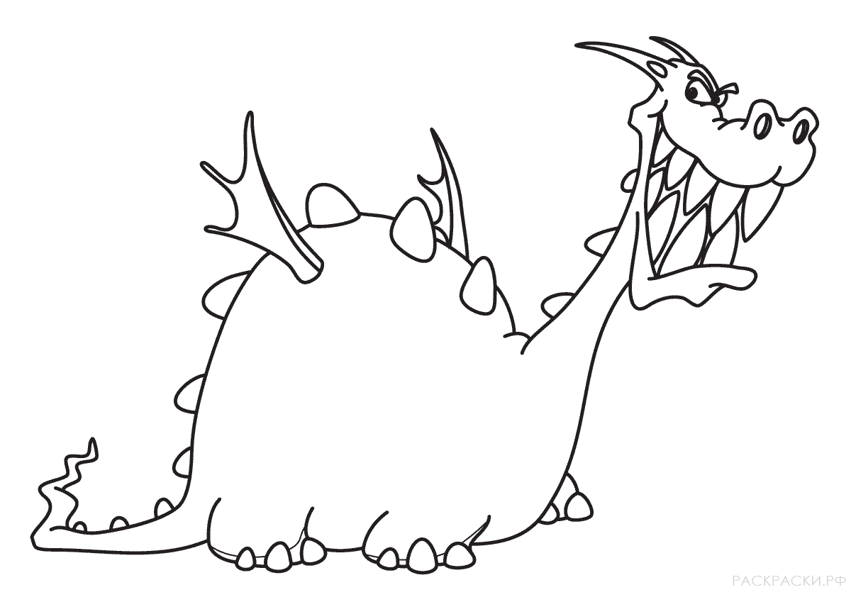 Раскраска Смешной дракон 2