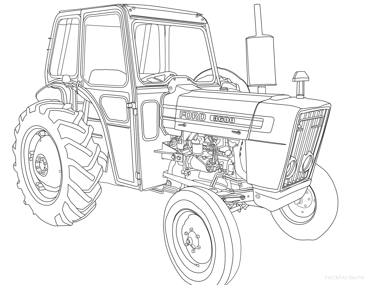 Раскраска Трактор Ford 3600