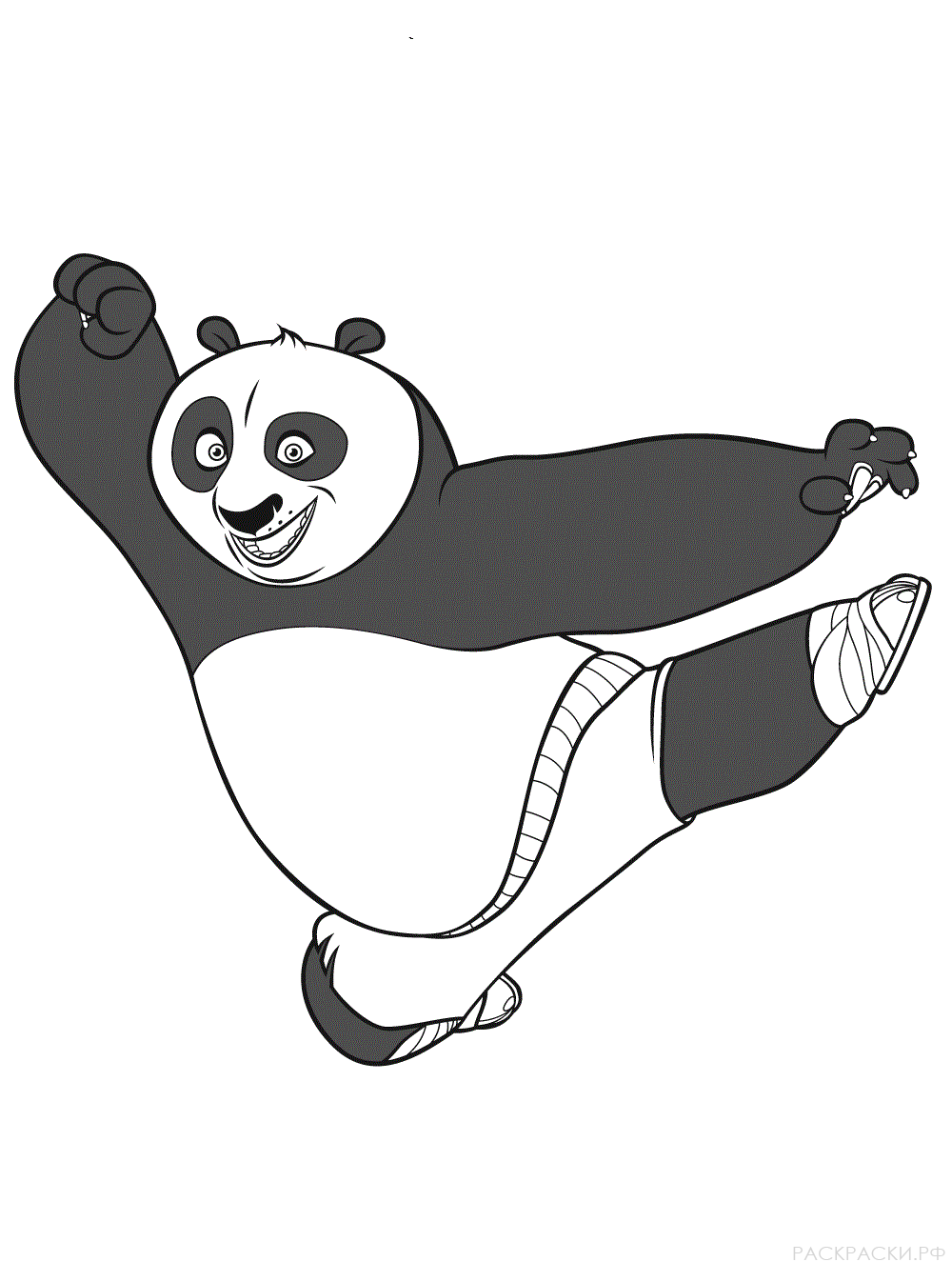 Раскраска Животные Кунг Фу панда