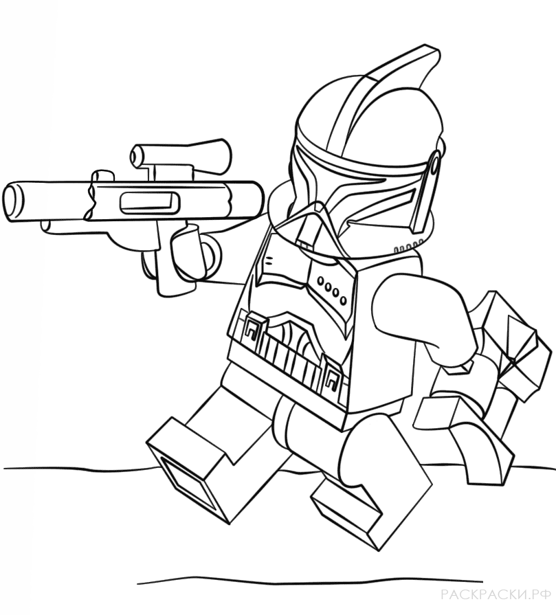 Раскраска Солдат-клон из Лего Звёздные войны