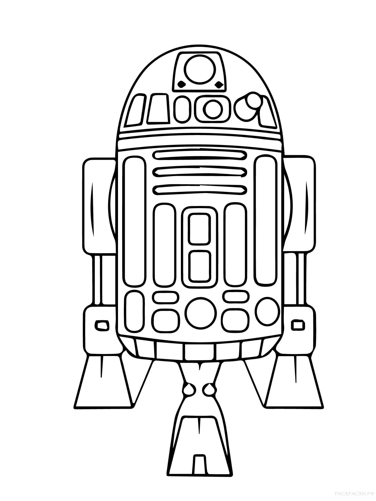Раскраска Звёздные Войны Дройд R2-D2