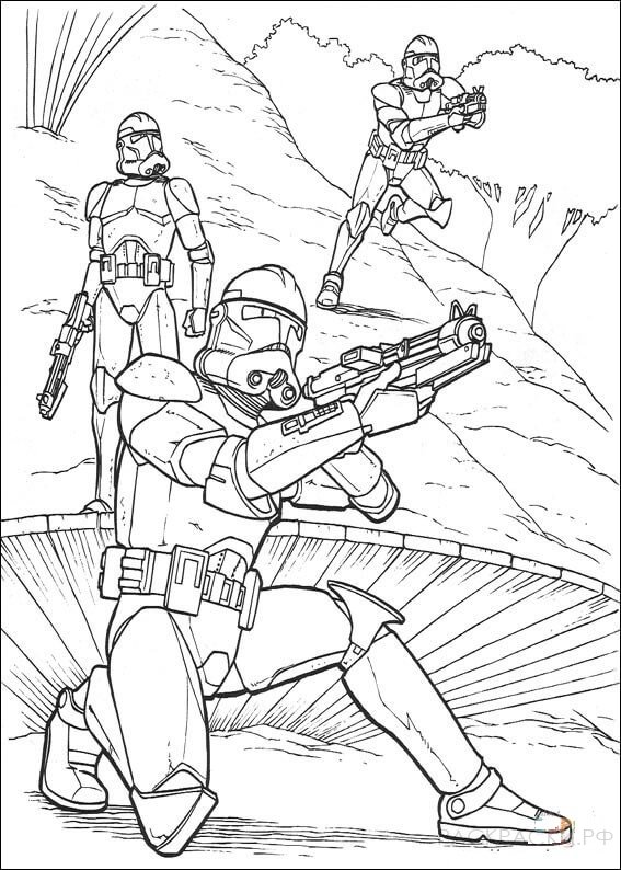Раскраска Звёздные Войны Имперские штурмовики
