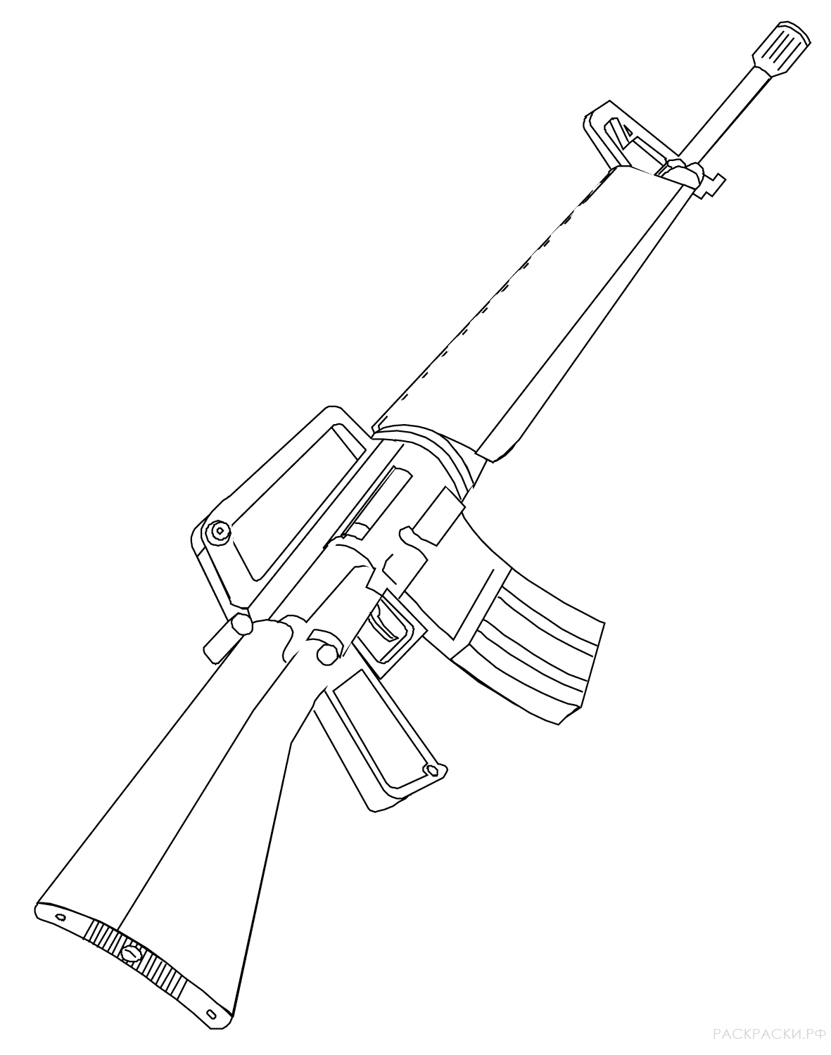 Военная Раскраска Винтовка M16