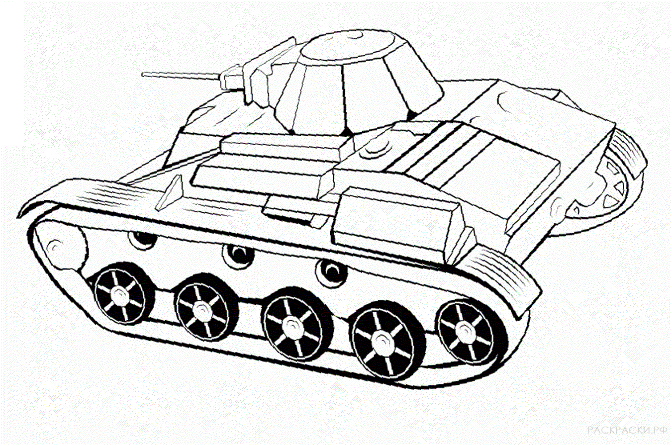 Раскраска Лёгкий танк