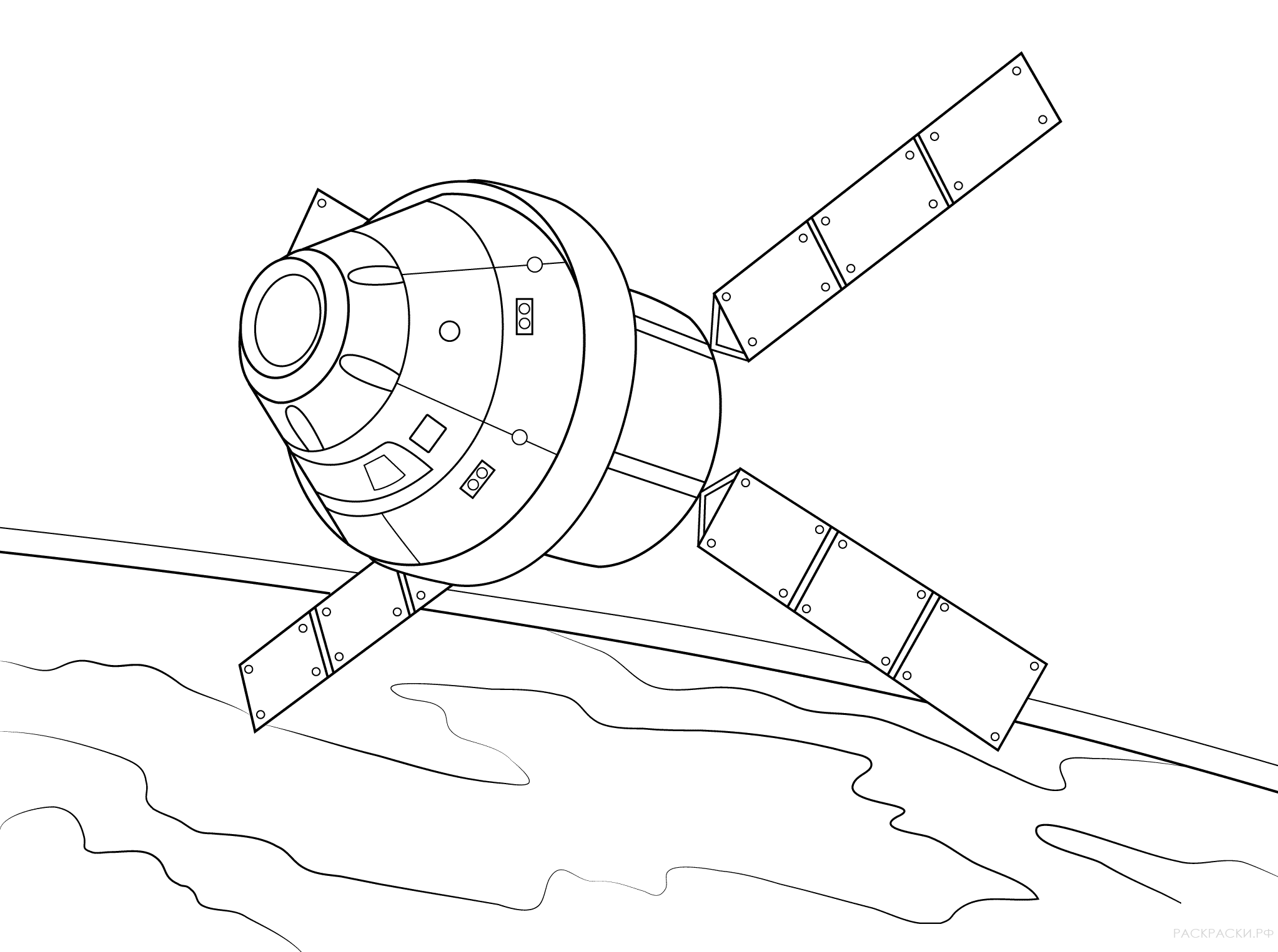 Раскраска Космический корабль Орион