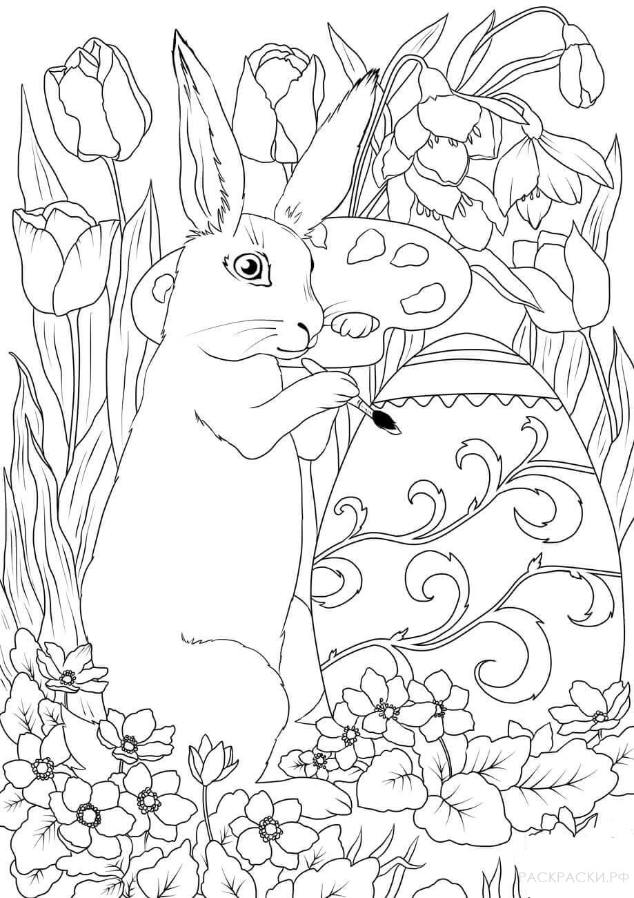 Раскраска Пасхальный кролик 6